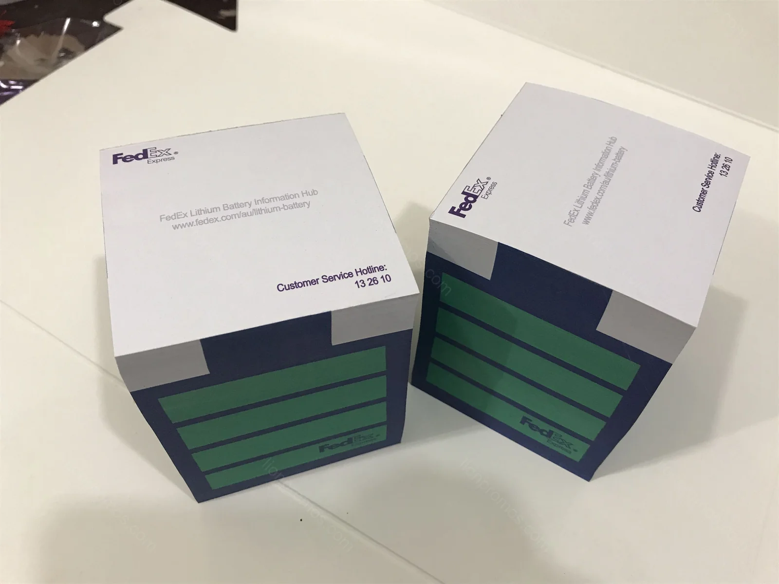 FedEx paper memo cubes from multiple angles