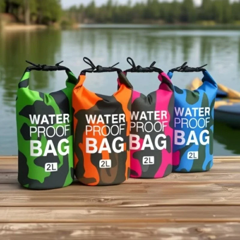 Camo Waterproof Rafting Bag, Shoulder Dry Bucket Bag