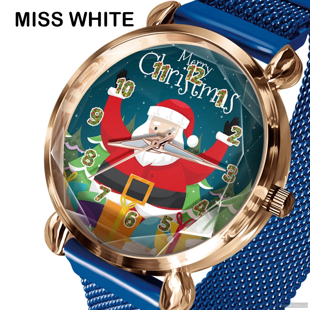 Christmas Quartz Watch, Santa & Christmas Tree Decor Wristwatch