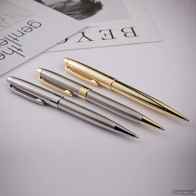 Custom Logo Gold Silver Metal Ballpoint Pen, Business Advertising Gift