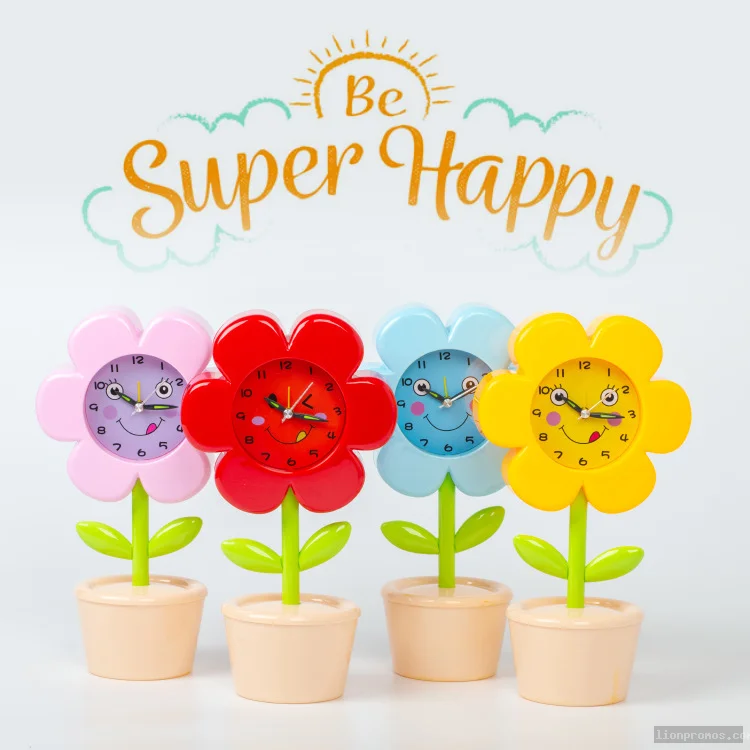 Flower Shaped Alarm Clock, Silent 3D Number Creative Desk Clock