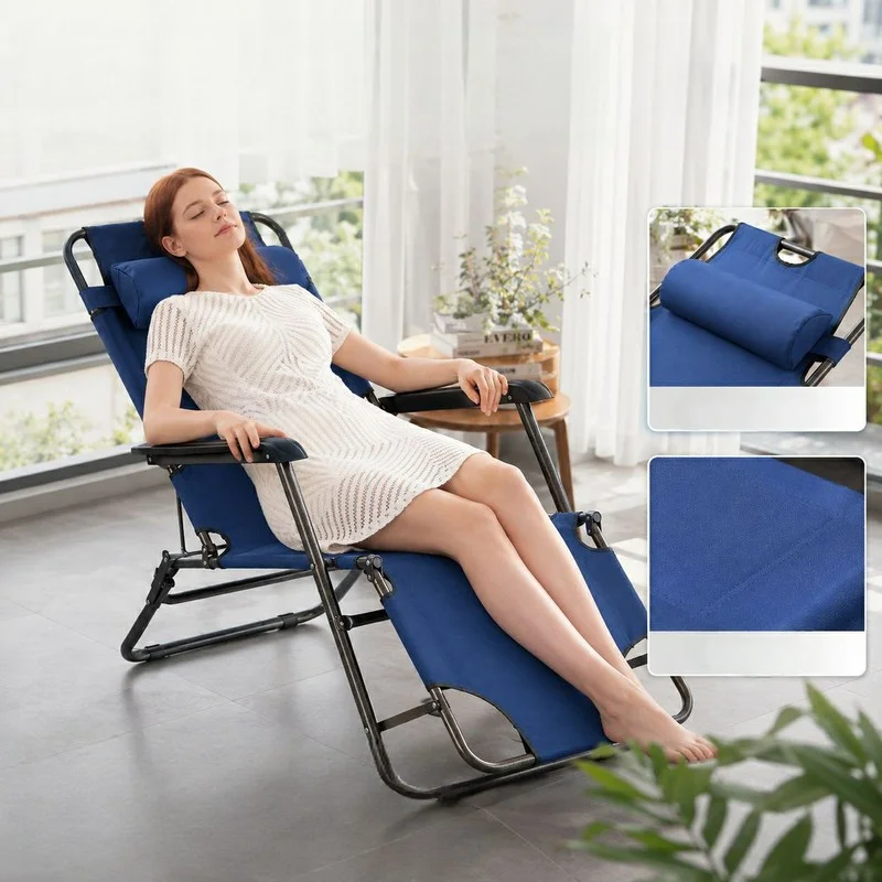 Folding Recliner Chair, Sit Lie Beach Lounger