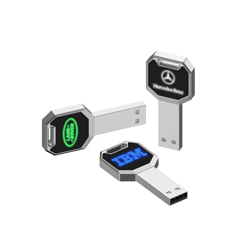 LED Key Shape USB Stick, Custom Logo Glow Pendrive