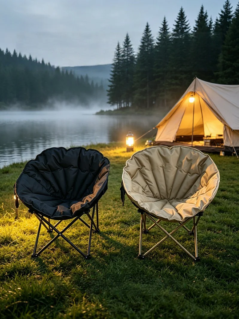 New Shell Chair, Padded Folding Camping Seat
