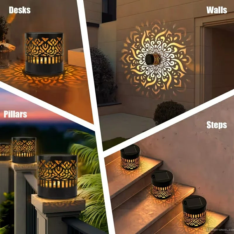 Outdoor Solar Mandala Sconce, Garden Landscape Lamp