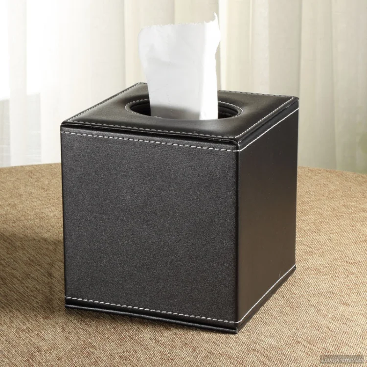 Custom Leather Tissue Box Restaurant Napkin Storage