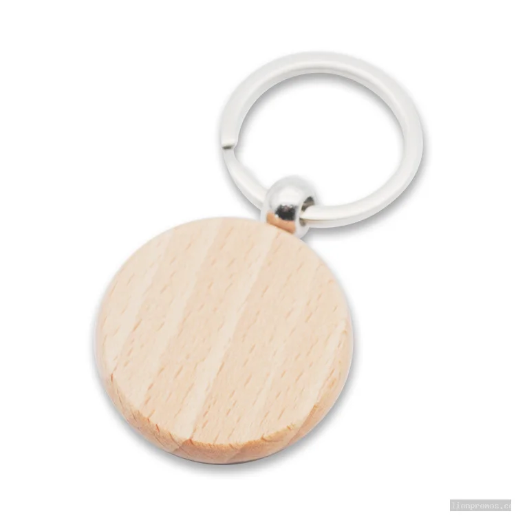 Laser Engraved Wooden Keychain Promotional Souvenir Gift Key Ring