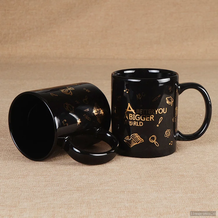 Glossy Black Cafe Mug Beautiful Reusable Ceramic Coffee Cup