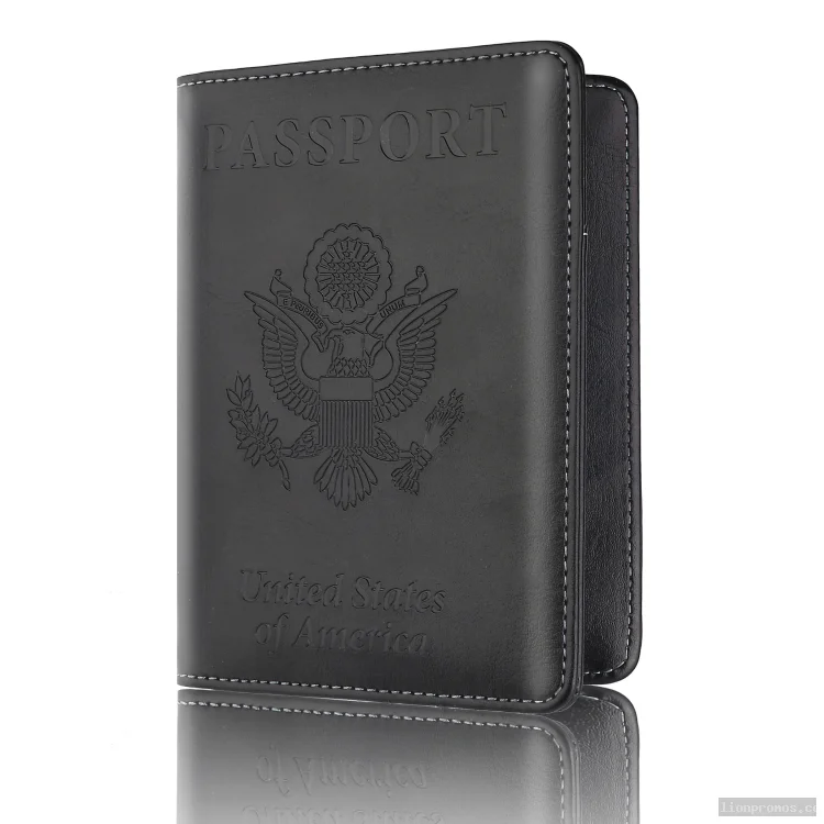 Leather USA Passport Holder Custom Print Travel Souvenir Cover