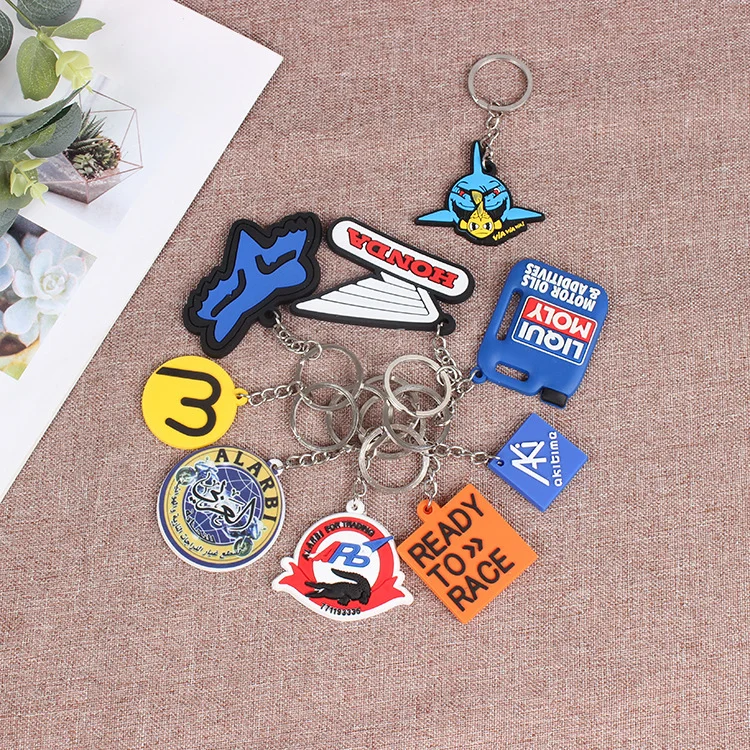 Cheap Custom PVC Rubber Keychain Promotional Advertising Gift With Logo