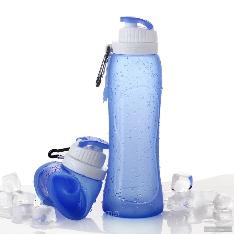 BPA Free Foldable Outdoor Portable Silicone  Drink Bottle