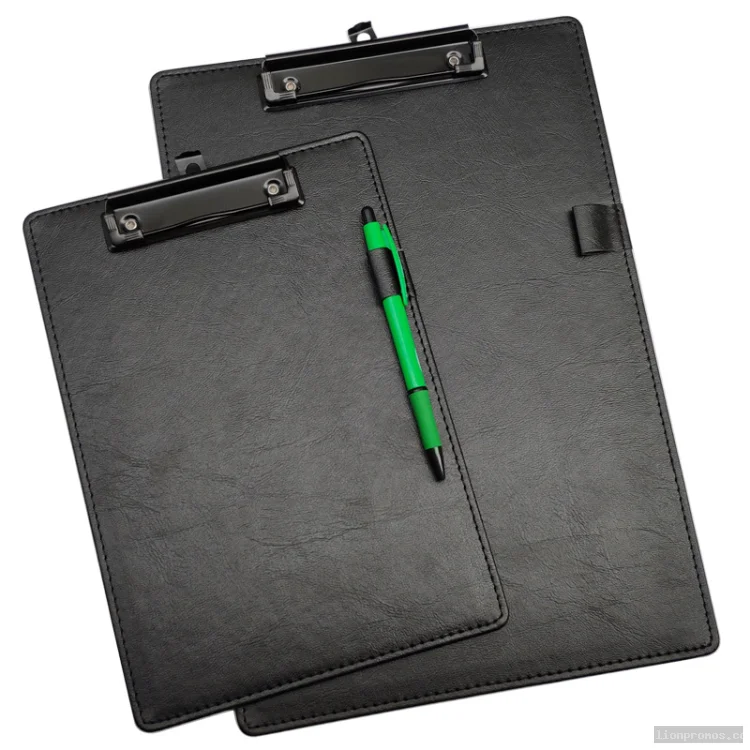 Slim Leather Clip Board Folder Writing Pad Document Organizer