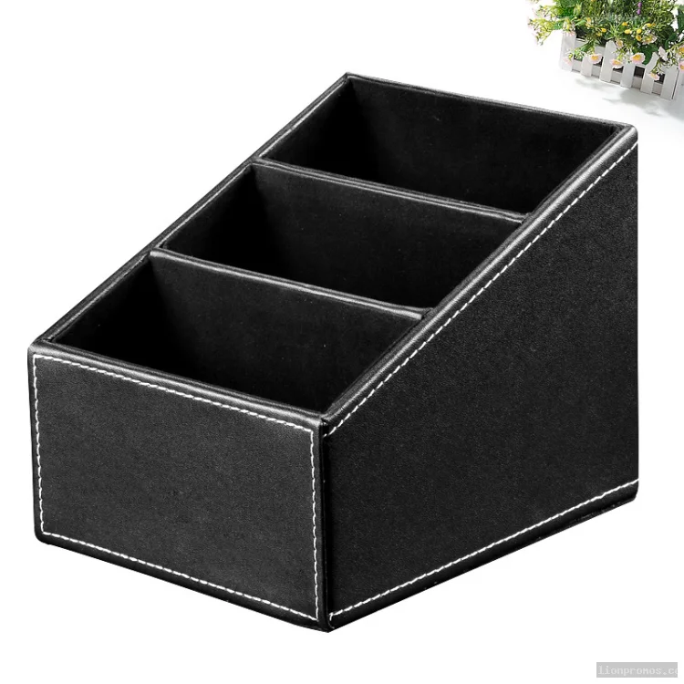 Household Hotel Guest Room Desktop Leather Storage Box Desk Organizer