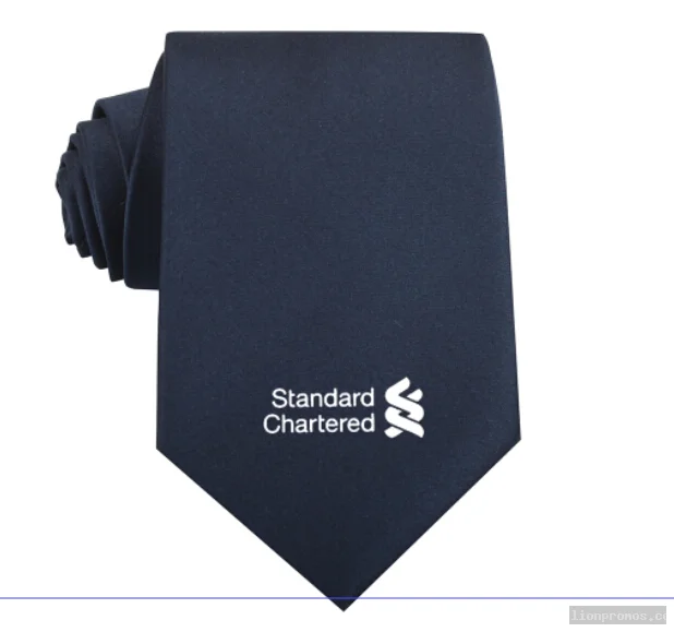 Logo Jacquard Embroidery Office School Silk Polyester Tie Necktie