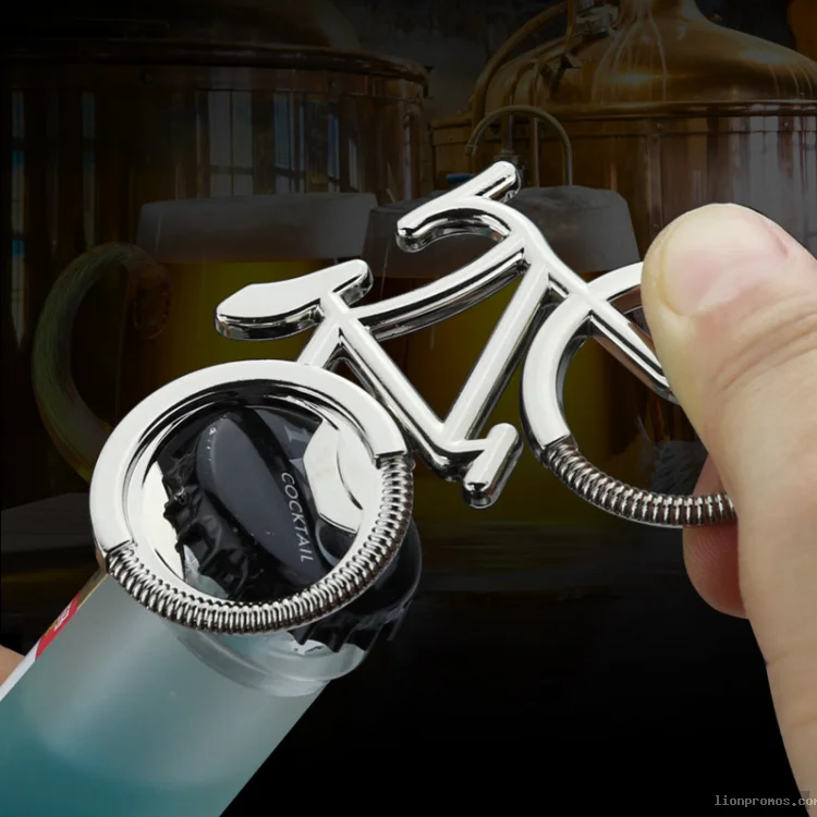 Funny Bicycle Shape Beer Opener Keychain Fitness Club Promotional Gift