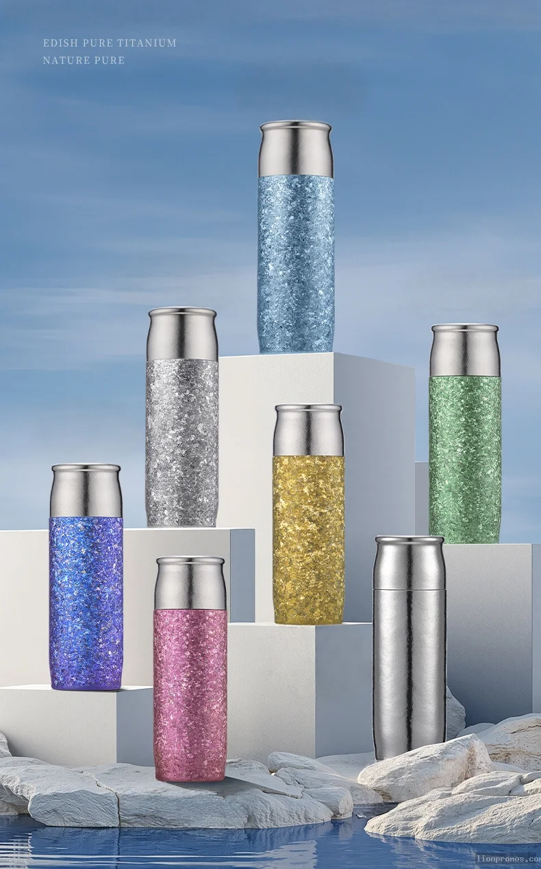 Pure Titanium Thermos, Magnetic Lid Luxury High End Water Bottle
