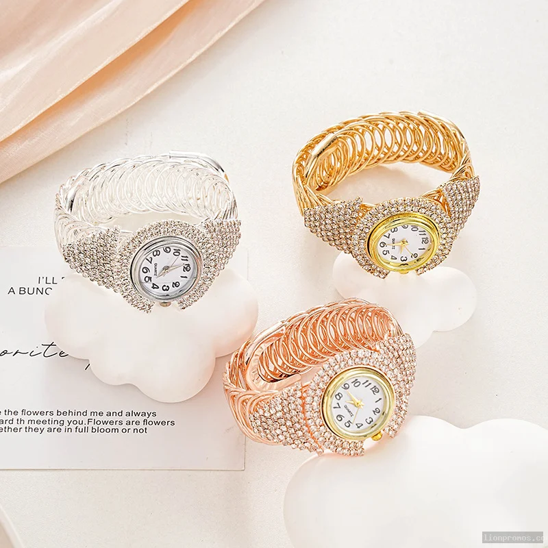Rhinestone Ladies Bracelet Watch, Versatile Casual Quartz Watch Gift