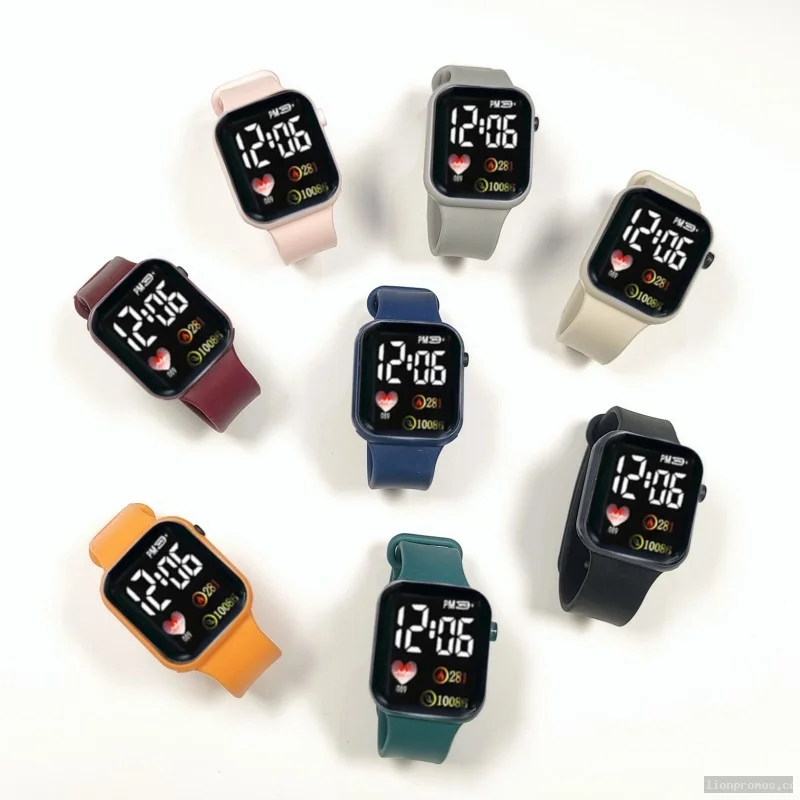 Square LED Student Wristwatch, Touch Screen Waterproof Couple Sports Bracelet